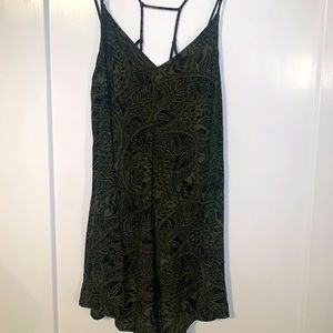 A&F tank mini dress Dark Green Paidley